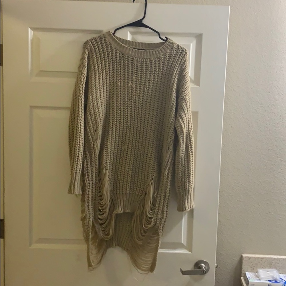 tan sweater